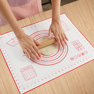 烘焙工具加厚耐高温硅胶餐垫不粘防滑刻度烘焙软案板揉面垫