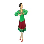春英广场舞时尚套装春夏季杨丽萍长袖藏族演出服女舞蹈服