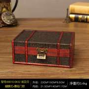 中式复古首饰收纳盒木质密码带锁证件收藏小箱子家用隐私储物