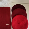 复古法式红色贝雷帽洋气时髦女士羊毛蓓蕾帽新年拍照好看的帽子