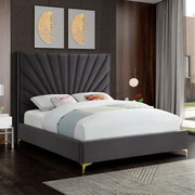 北欧简约轻奢双人床网红ins1.8米软床现代布艺灰色1.5米卧室家具