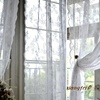 韩式田园蕾丝成品窗纱白纱，窗帘客厅阳台，飘窗美式乡村穿杆纱帘