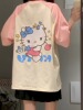hellokitty凯蒂猫插肩袖t恤女短袖，夏季宽松设计感小众甜酷风上衣