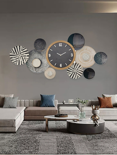 北欧创意客厅沙发背景墙装饰品，挂钟餐厅墙面卧室壁饰时钟钟表挂件
