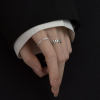 s925纯银戒指女小众，设计时尚个性气质冷淡风可调节食指指环男潮