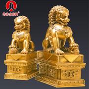 铜狮子摆件纯铜家用一对门口狮大小号家居客厅装饰工艺品摆设送礼
