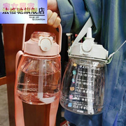 大容量水杯女学生夏季2021大肚，杯1500ml塑料吸管便携水壶杯子