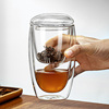 泡茶杯茶水分离双层隔热玻璃杯子家用办公室，个人专用高档旅行茶具