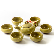 冰裂功夫茶具茶具套装六彩杯整套茶具，陶瓷功夫冰裂釉茶壶茶杯