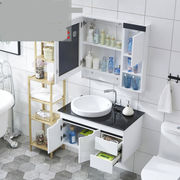 简约pvc浴室柜厕所洗脸盆柜组合镜柜卫生间洗漱台吊柜洗手盆池0.