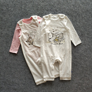 男女宝宝衣服婴儿春秋季纯棉三角爬天鹅绒背带裤两件新生儿套装