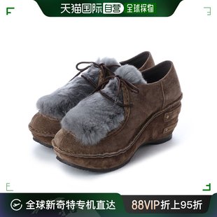 日本直邮Hina Day 绿兔毛系带鞋（深卡其色/灰色）短靴
