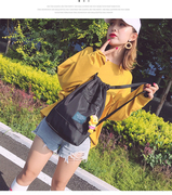防水抽绳双肩包时尚(包时尚，)韩国流行森女包包男女简约学生书包健身运动包