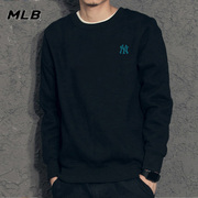 MLB黑色圆领卫衣男2023冬季NY运动服上衣宽松长袖套头衫外套