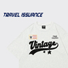 TRAVEL ISSUANCE 畅谈一下 日系复古植绒字母设计感宽松bf短袖T恤