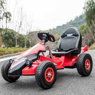 儿童电动车卡丁车四轮遥控可坐童车宝宝玩具汽车充气轮电瓶车