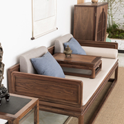 罗汉床实木仿古家具，新中式沙发老榆木罗汉榻，北美黑胡桃简约家具