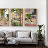 花园索罗拉单幅油画布欧式风景，装饰画h客厅沙发，背景无框画餐厅挂