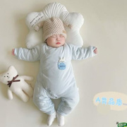 一06月婴儿衣服冬宝宝冬装，棉衣套装连身衣连体衣，加厚睡衣哈衣爬服