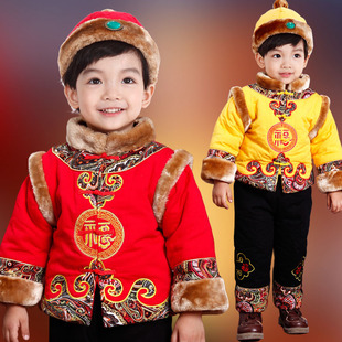 儿童唐装小孩新年拜年服龙年过年中国风棉衣宝宝周岁生日礼服男童