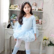 韩国进口儿童舞蹈练功服女孩，长袖芭蕾纱裙少儿，考级演出比赛蓬蓬裙