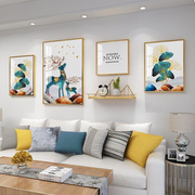 客厅装饰画现代简约沙发，背景墙寓意好山水画2023挂画晶瓷壁画