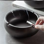 烟灰缸防烟味新中式陶瓷，烟灰缸大号家用创意个性，烟缸防飞灰高级@