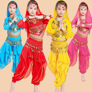 儿童印度舞服装女童，印度舞演出服少儿肚皮舞，表演服幼儿新疆舞蹈服