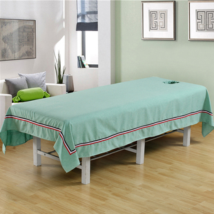 四季通用美容院床单纯棉，复古彩棉麻，床单养生spa专用床罩床单