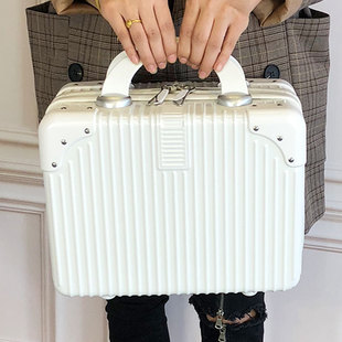 韩版小清新abs+pc化妆箱14寸手提箱，公主结婚箱女小行李箱，旅行箱子