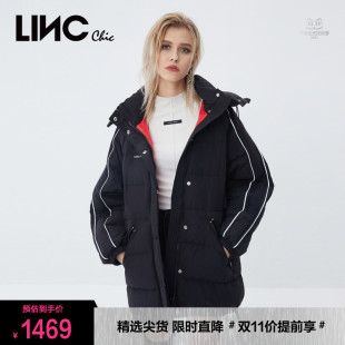 linc金羽杰羽绒服女2023冬反季中长款女款派克服断码