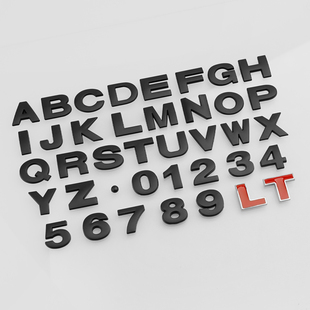 汽车金属3d立体贴纸车用英文字母个性改装diy数字贴车身排量尾标