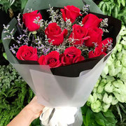 11枝红玫瑰花束情人节，送花订花肇庆广州东莞深圳鲜花速递送花