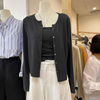十三行秋装设计感韩式长袖，单排扣圆领吊带，背心针织开衫两件套装女