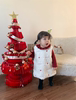 女童冬季新年连衣裙婴幼儿，韩版夹棉加厚保暖背心，裙毛衣两件套
