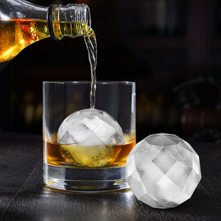 日式透明冻冰块模具冰格威士忌，冰球模具带盖大制冰盒制冰模具硅胶