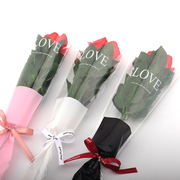 love鲜花单支袋花束花店花艺包装袋材料一只枝玫瑰花塑料套袋