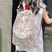 网红双肩包女2023夏季可爱少女旅游背包大容量轻便中学生书包