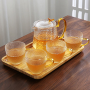 玻璃水果茶壶套装家用过滤煮茶壶蜡烛加热底座耐热花茶杯套装小号