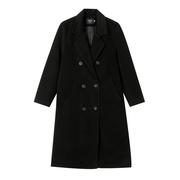 赫本风小个子黑色西装毛呢，大衣女外套，中长款高级感2023秋冬季