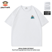 Paul frank/大嘴猴白色短袖男款夏季2024230G重磅华夫格T恤男