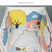 优为宝贝婴儿床床围宝宝，纯棉布围挡新生儿防撞拼接床护围透气a类