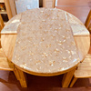 pvc餐桌布伸缩折叠椭圆形软，玻璃防水防油防烫免洗圆桌台布水晶板