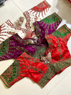 印度纱丽搭配配套短上衣肚皮舞印度舞影楼演出敦煌舞白色紫色红色