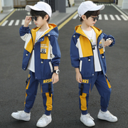 男童春秋装套装2024中大儿童，男孩秋季洋气，运动两件套韩版潮流