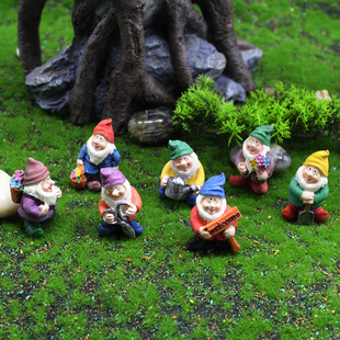 外贸七个小矮人微景观摆件苔藓装饰品花园精灵工艺品人物盆景配件