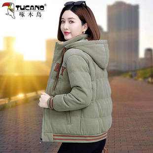 啄木鸟棉服女冬季2023加厚短款棉衣，韩版时尚女式冬装棉袄外套
