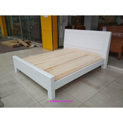 白色实木床松木双人床现代时尚，简约木头大床1.8米主档新上市(新上市)