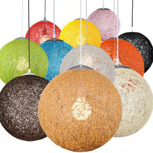 麻球吊灯创意个性鸟巢，幼儿园藤球编织灯，服装店吧台圆球形装饰灯具