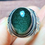 魅晶天然巴西老矿料，晶体通透白体翠绿色绿幽灵，聚宝盆戒指男戒